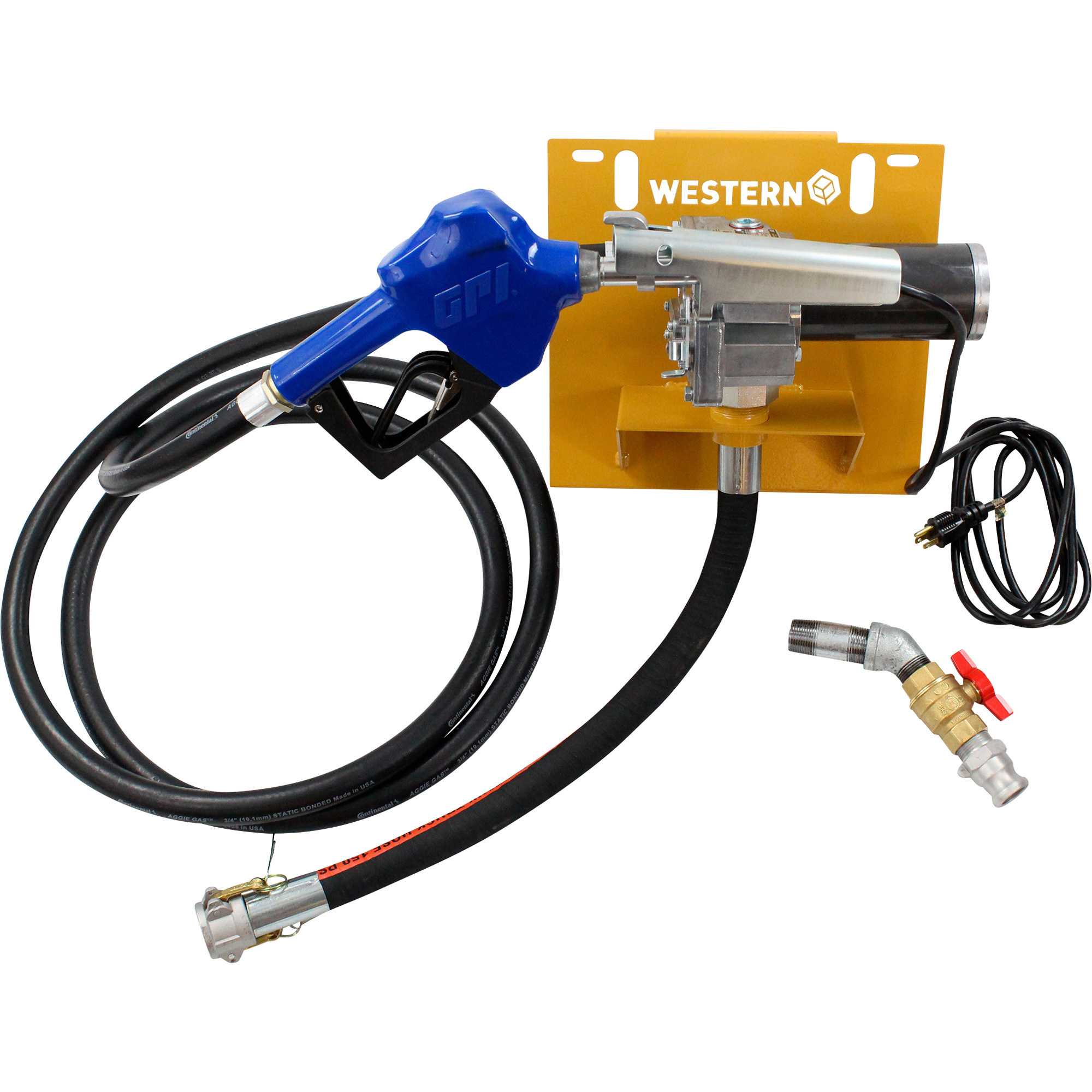 Western Global Fuel Transfer Pump Kit, 12 GPM, 110V AC, Auto Nozzle, Model# M1115SAUK